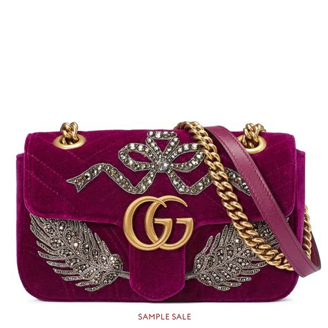 gucci gg marmont embroidered velvet bag|gucci marmont bag price.